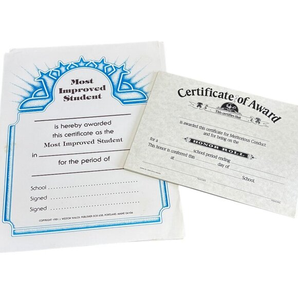 Teacher's Large Lot Student Achievement Awards Certiicates and More All Unused - Picture 3 of 5